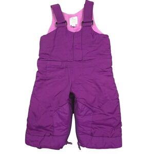 The Children's Place Purple Fleece Lined Snow Bib Overalls 6-9 Mo. Cold‎ Gear